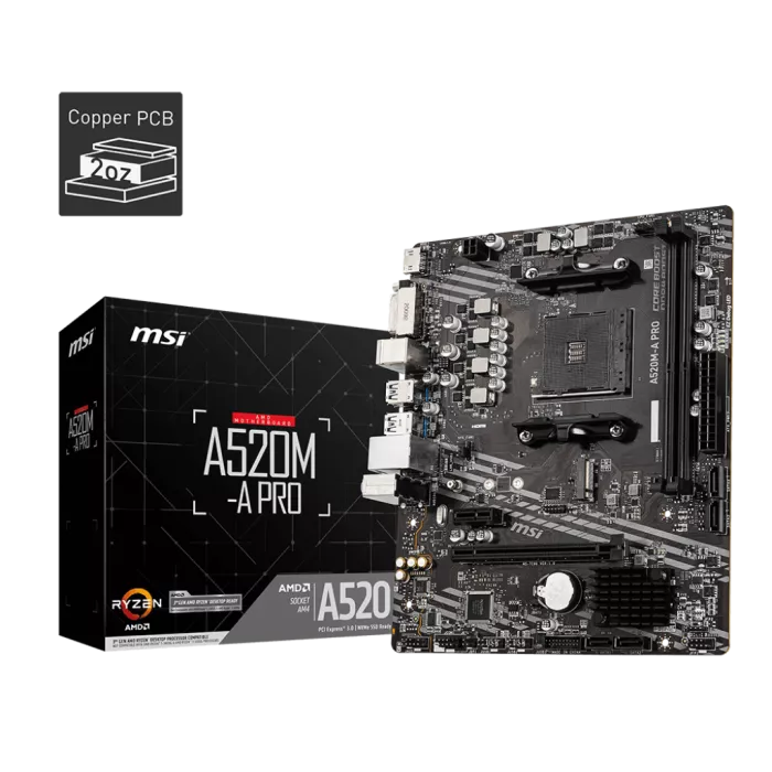 Ryzen7 1700 A520M-A PRO DDR4 8gb セット MSI A520M-A PRO ATX DDR4 AM4 Motherboard - High Performance