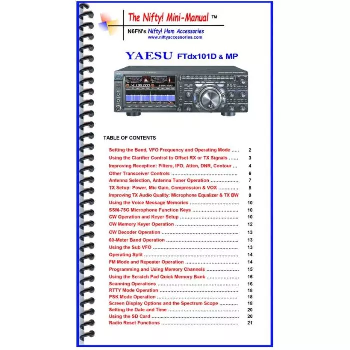 Nifty Accessories Yaesu FTdx101D & MP Mini-Manual | GigaParts.com