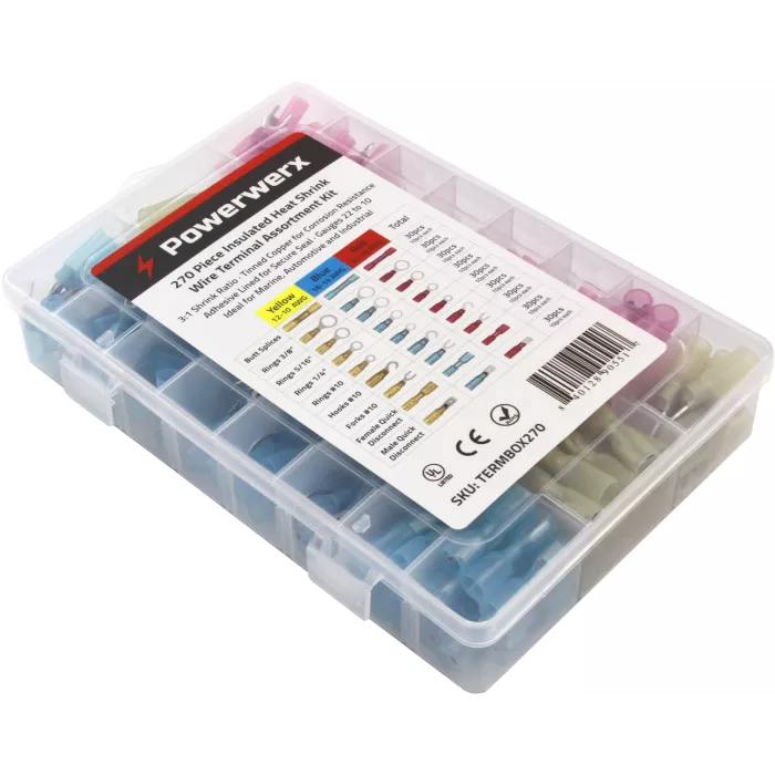 Waterproof Heat Shrink Ring Terminals Kit – 22-10 AWG Copper Wire Connectors For Marine & Automotive