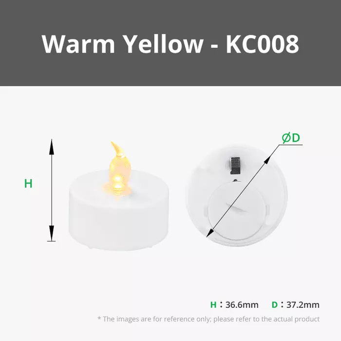 LED Flame Tea Light Candle Set (12pcs) - Bambu Lab | GigaParts.com