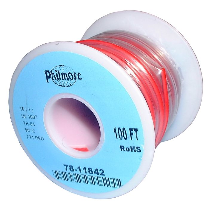Philmore 7811842 100ft Spool 18 AWG Solid Tinned Copper HookUp Wire