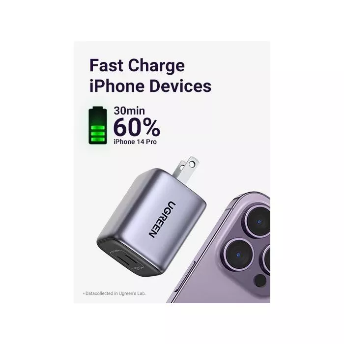 UGREEN 45W GaN 2-Port USB-C PD Wall Charger - Fast Charge