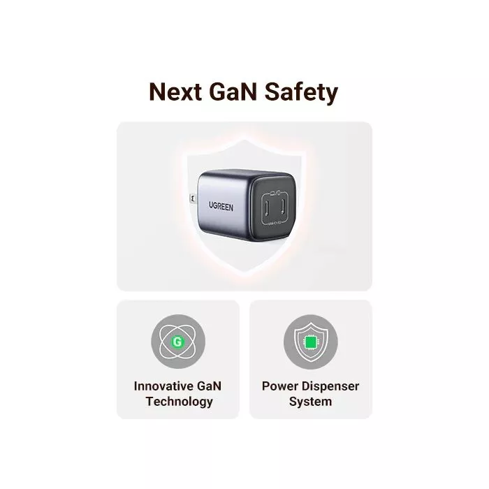 UGREEN 45W GaN 2-Port USB-C PD Wall Charger - Fast Charge
