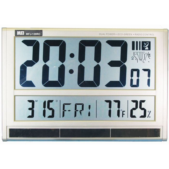 MFJ-139RC Solar Atomic Clock Giant LCD w/Temp/Humidity MFJ-139RC Solar Atomic Clock Giant LCD w/Temp/Humidity