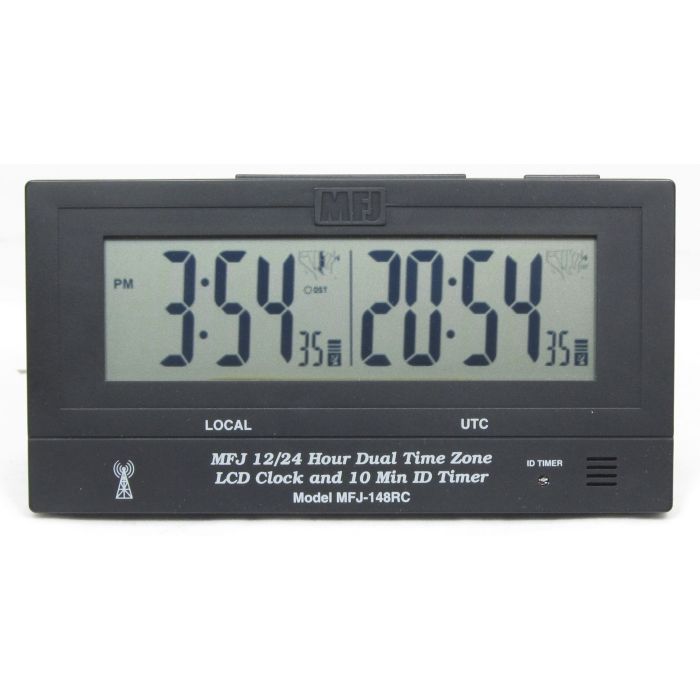 MFJ-148RC Dual Time LCD Clock, Atomic W/Gmt Zone, ID Timer MFJ-148RC Dual Time LCD Clock, Atomic W/Gmt Zone, ID Timer