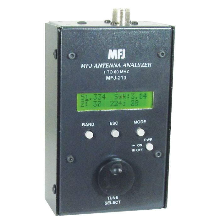 MFJ-213 1.8 60 MHz Antenna SWR Analyzer LCD Display MFJ-213 1.8 60 MHz Antenna SWR Analyzer LCD Display