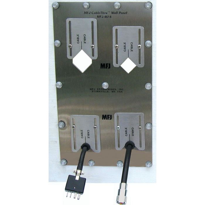 MFJ MFJ-4614 4-Hole Adaptive Cable Wall Plate MFJ MFJ-4614 4-Hole Adaptive Cable Wall Plate