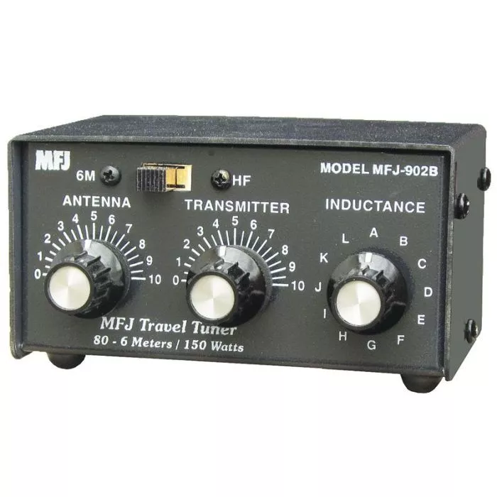 MFJ-902B Tiny Travel Tuner - 150W 80-6 Meter Tuning | GigaParts.com