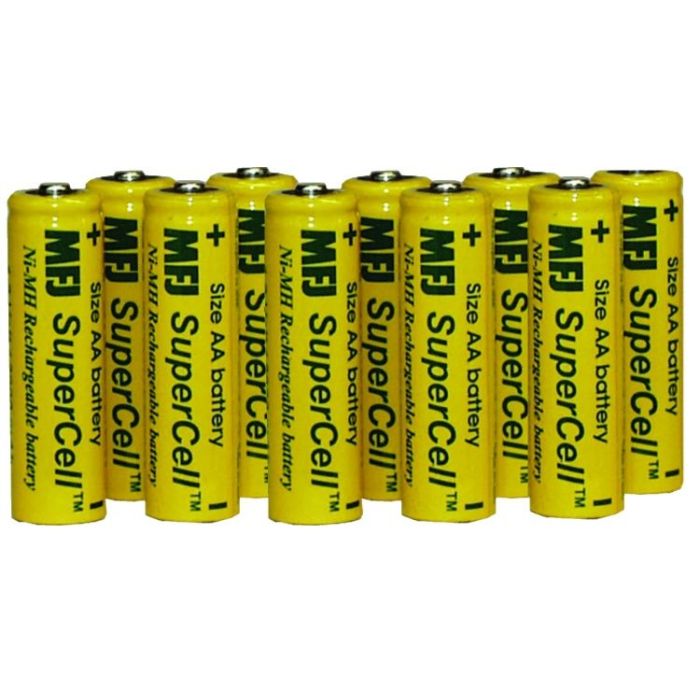 MFJ-92AA10 10pk 3000mAh 1.2v Rechargeable AA Batteries MFJ-92AA10 10pk 3000mAh 1.2v Rechargeable AA Batteries