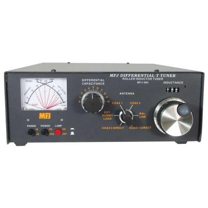 MFJ-986 1.8 - 30 MHz Antenna Tuner w/Cross Needle Peak Reading SWR / Wattmeter