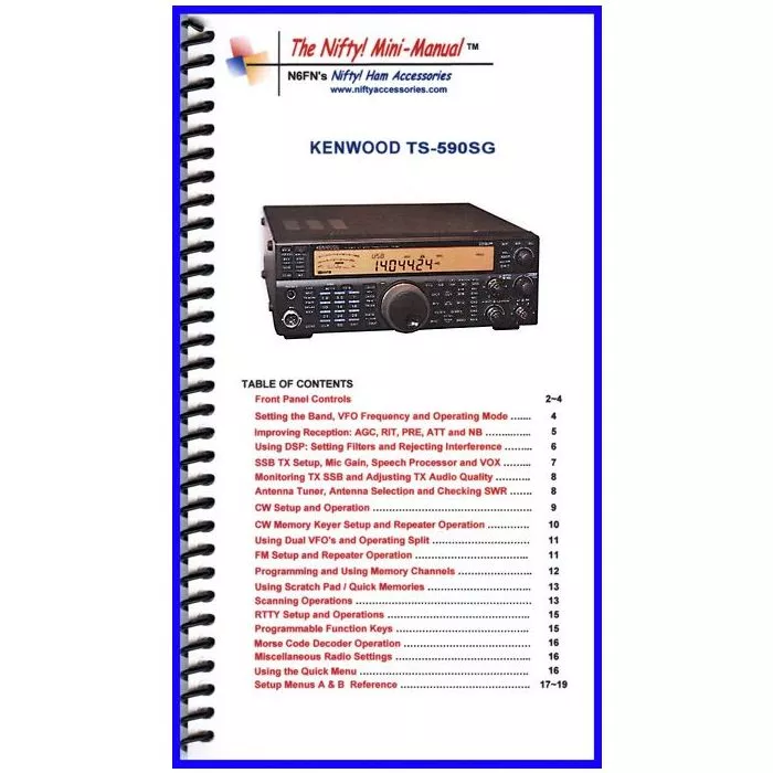 Nifty Accessories TS-590SG Mini Manual - Compact & Detailed