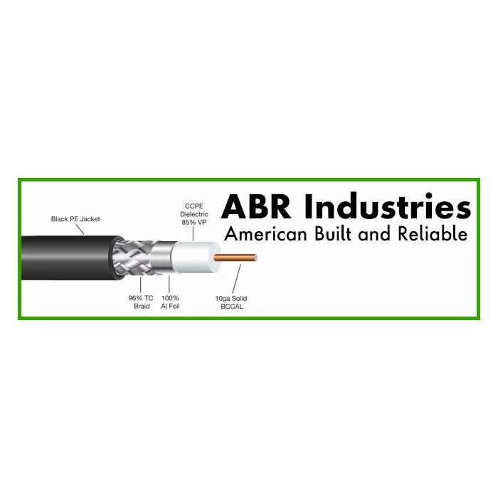 ABR Industries 3.0ft RG8x Coax Jumper with PL259 to BNC Plug