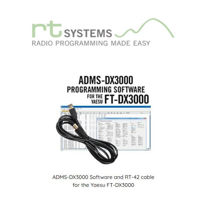 RT Systems Programming software Yaesu FT-DX3000 With RT-42 Cable - ADMS-DX3000-RT RT Systems Programming software Yaesu FT-DX3000 With RT-42 Cable - ADMS-DX3000-RT