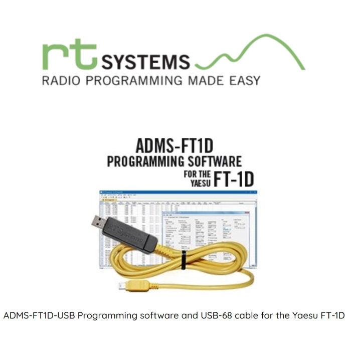 ADMS-FT1D-USB Software w USB-68 cable for Yaesu FT-1D