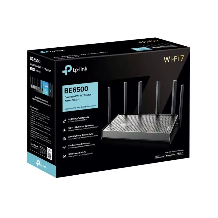 TP-Link Archer BE6500 Dual-Band Wi-Fi 7 Router - 6.5 Gbps Speed