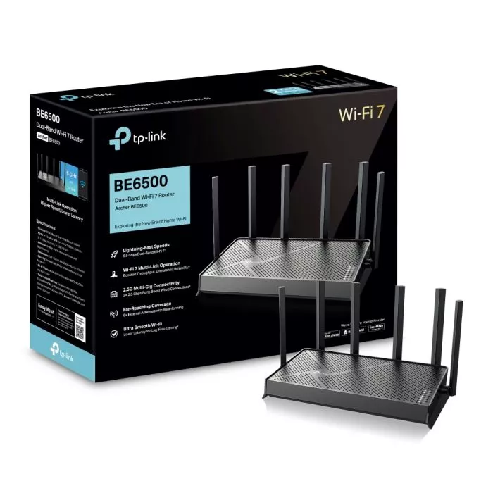 TP-Link Archer BE6500 Dual-Band Wi-Fi 7 Router - 6.5 Gbps Speed