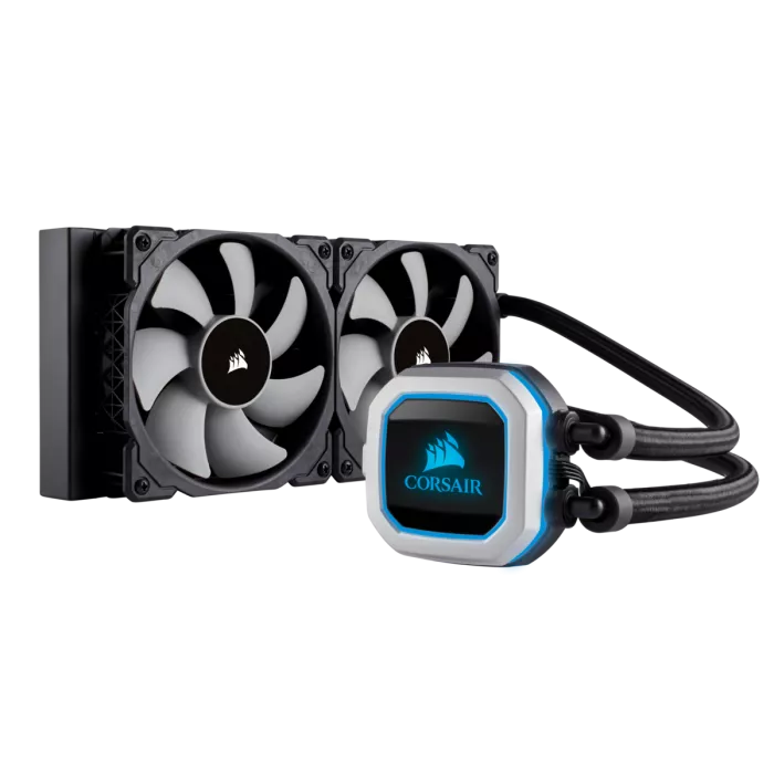 Corsair H100i PRO RGB Liquid CPU Cooler - Low Noise & High