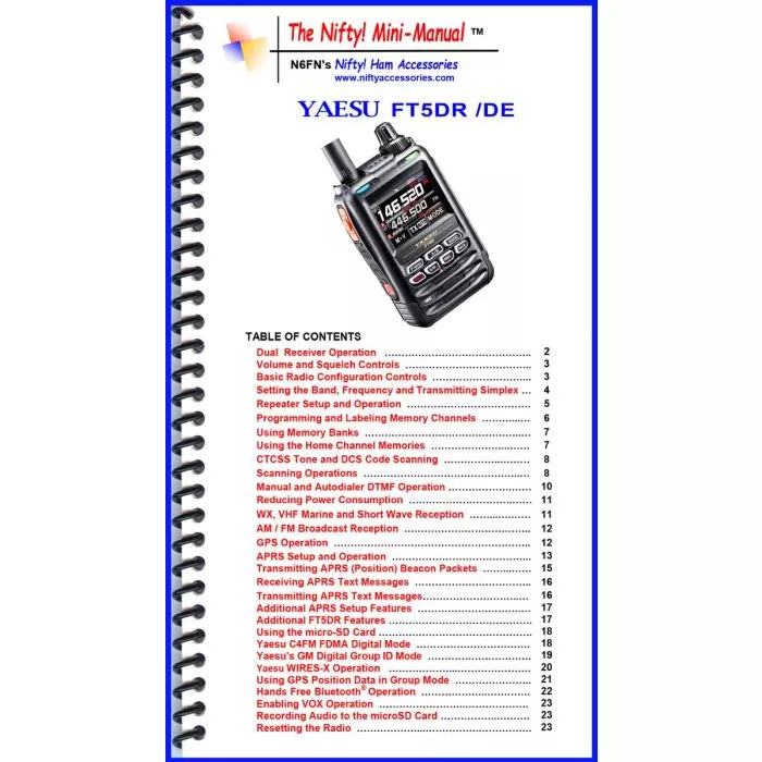 Yaesu FT5DR Mini-Manual | GigaParts.com