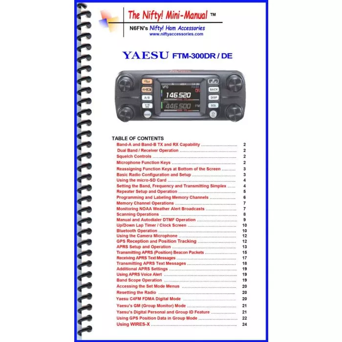 Yaesu FTM-300DR Mini-Manual by Nifty Accessories | GigaParts.com