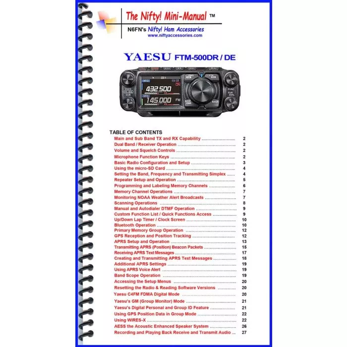 Nifty Mini-Manual Yaesu FTM-500DR | Essential Setup Guide