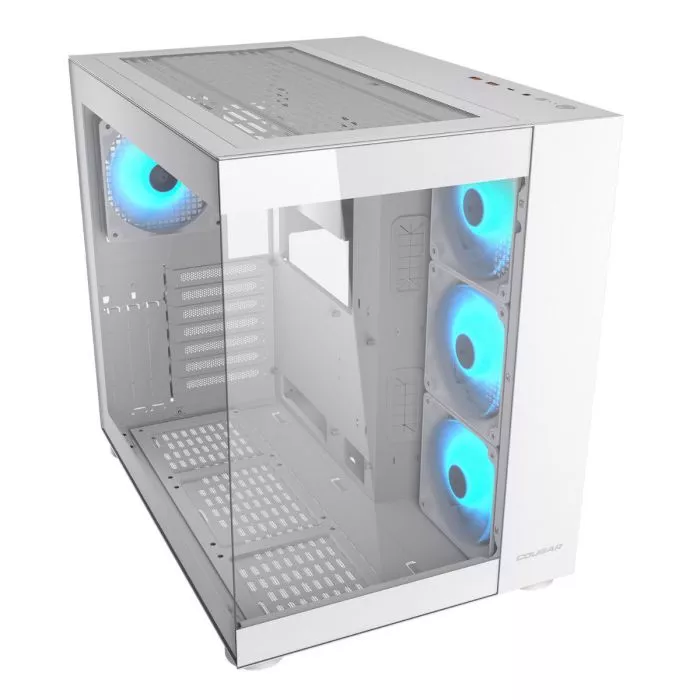 新品 COUGAR FV150 RGB White ピラーレスミドルタワーケース Cougar FV150 RGB White Mid-Tower Chassis - Sleek Design