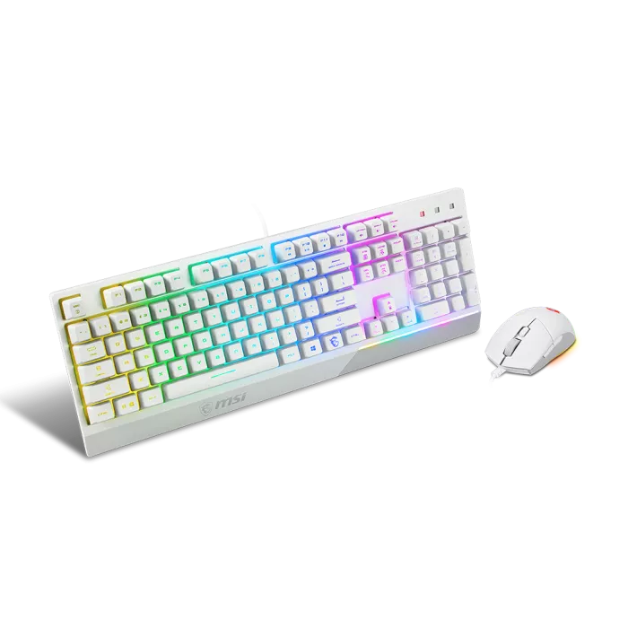 MSI Vigor GK30 White Combo Gaming Keyboard - RGB & Durable