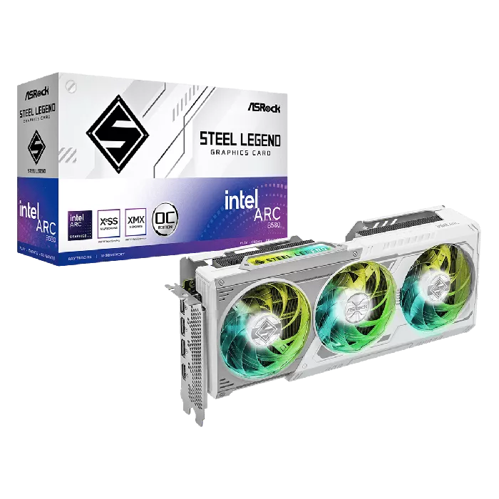 ASRock Intel Arc B580 SL 12GB OC Graphics Card White