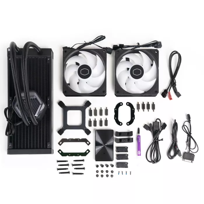 簡易水冷 MasterLiquid 240 ATMOS BLACK Cooler Master MasterLiquid 240 Atmos AIO CPU Cooler - Black