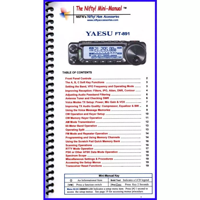 MM-FT891 Yaesu FT-891 Nifty Mini-Manual | GigaParts.com