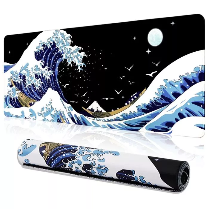 #seasideさま専用 GigaParts 15in x 35in Japanese Sea Wave Mouse Pad - Unique Design