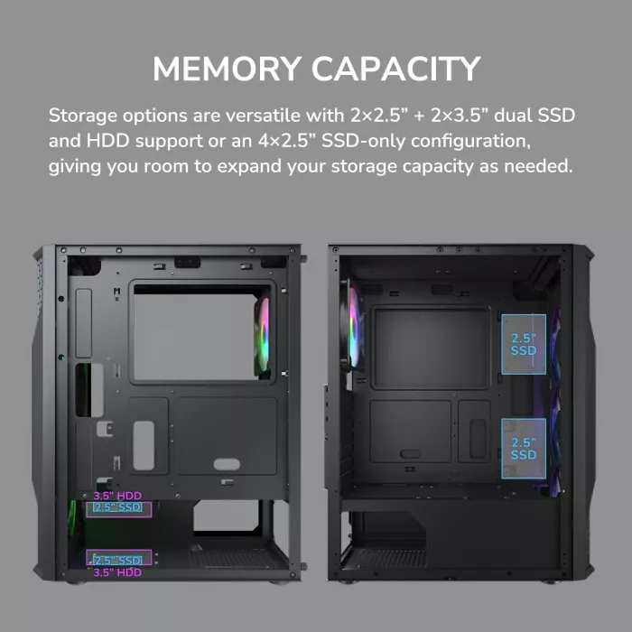 Cougar MX110 RGB Mid-Tower Chassis - Stylish Cooling & Flexibility