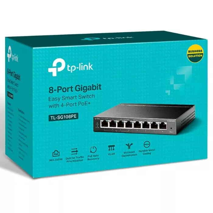 TP-LINK 8-Port Gigabit Smart Switch with PoE - TL-SG108PE