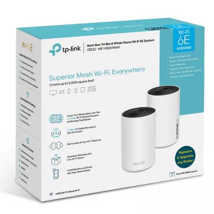 TP-Link Deco WE10800 AXE5400 Tri-Band Wi-Fi 6E System | GigaParts.com