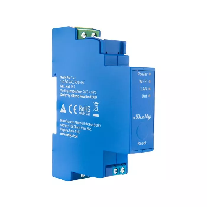Shelly Pro 1 Smart Relay - 16A Automation for Home & Business