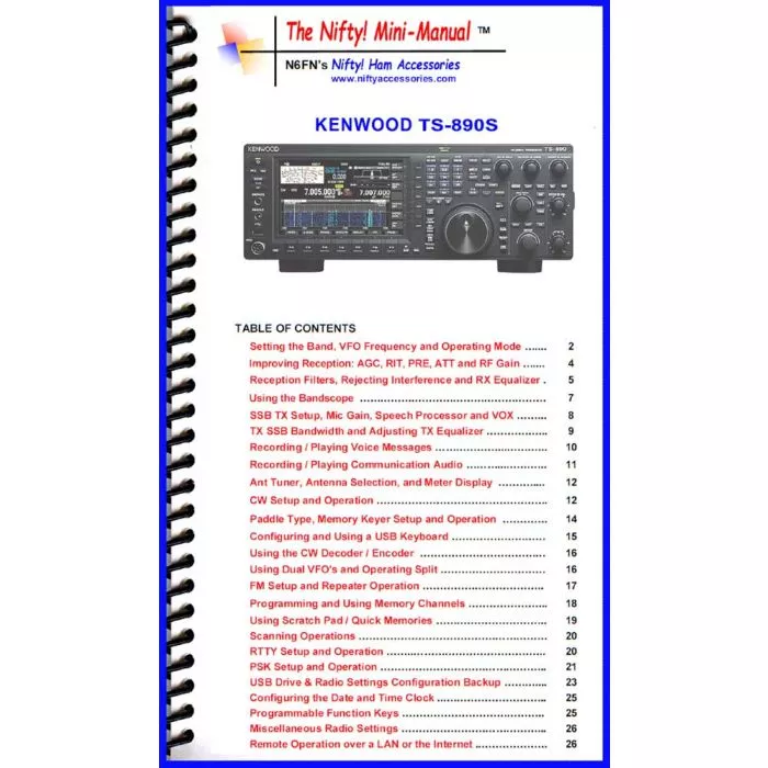 Kenwood TS-890S Mini-Manual | GigaParts.com