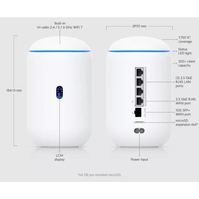 Ubiquiti Dream Router 7 - 10G Cloud Gateway with WiFi 7