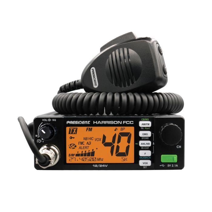 President Electronics Harrison FCC AM/FM CB Radio - TXUS768 CTCSS DCS