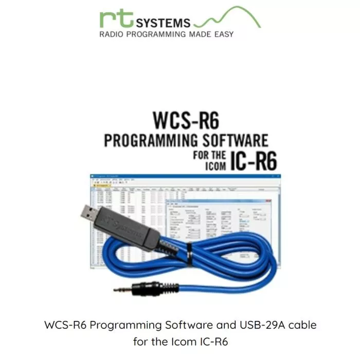 WCS-R6 Programming Software and USB-29A cable for the Icom