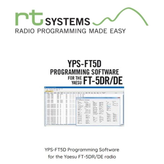 RT Systems YPS-FT5D Programming Software Only for the Yaesu FT-5DR