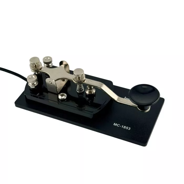 モービルアンテナマッチャー Intellitron MC-1853 Morse Code Telegraph Key on Solid Steel Plate