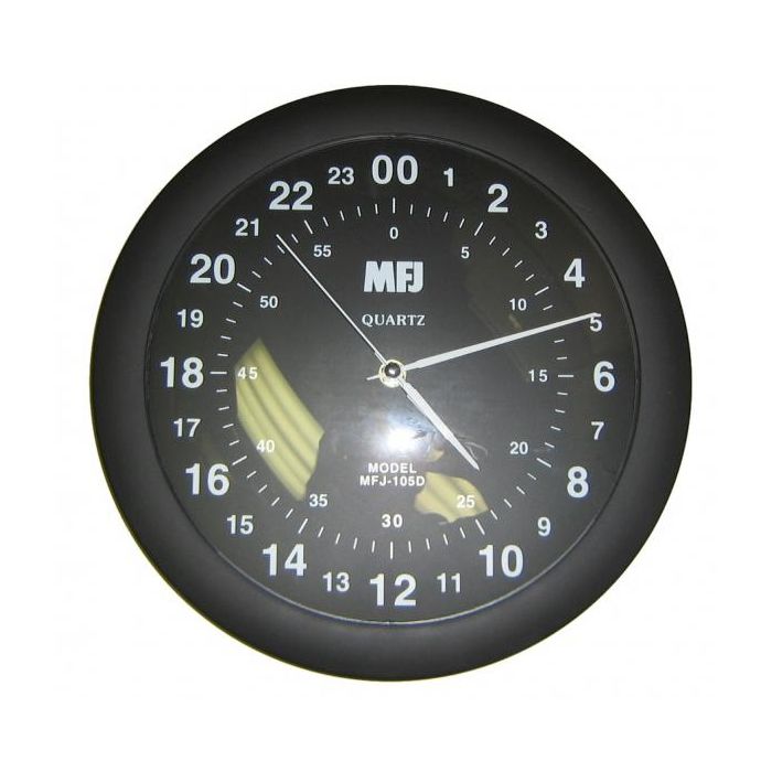 MFJ CLOCK, 24 HOUR ANALOG QUARTZ WALL CLOCK - MFJ-105D