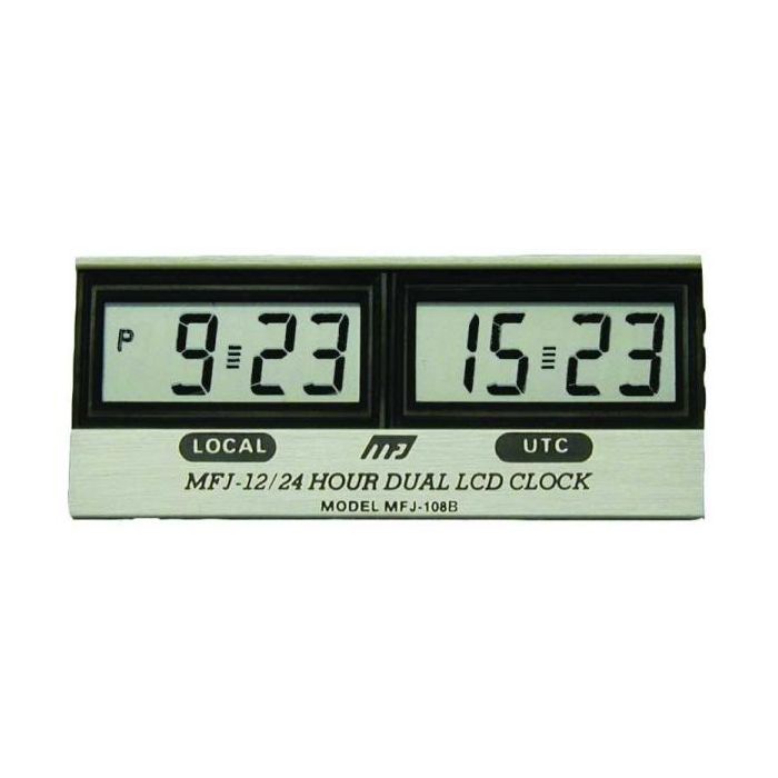 MFJ Dual 12/24 Hour LCD Clock MFJ-108B