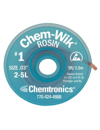 Chemtronics Chem-Wik Rosin Flux Desoldering Wick 2-25L