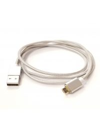 1m Magnetic Break Away Charging Micro USB Cable (Silver)