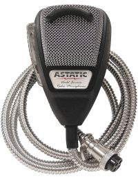 Astatic 636LSE Black Housing Silver Metallic Cord 4 Pin CB Mic - 302-10001SE