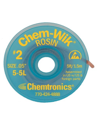 Chemtronics Chem-Wik Rosin Flux Desoldering Wick 5-25L