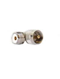 UHF Male (PL-259) to UHF Female (SO-239) Right Angle Adapter, DGN