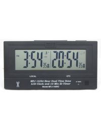 MFJ-148RC Dual Time LCD Clock, Atomic W/Gmt Zone, ID Timer