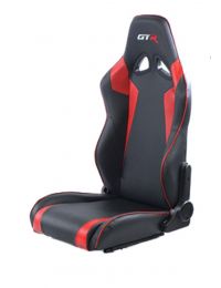 GTR Simulator Volante Adjustable Racing Car Seat - Black/Red Stripes 