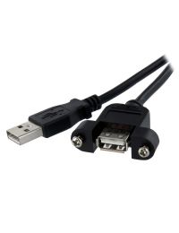 1 ft Panel Mount USB Cable A to A - F/M